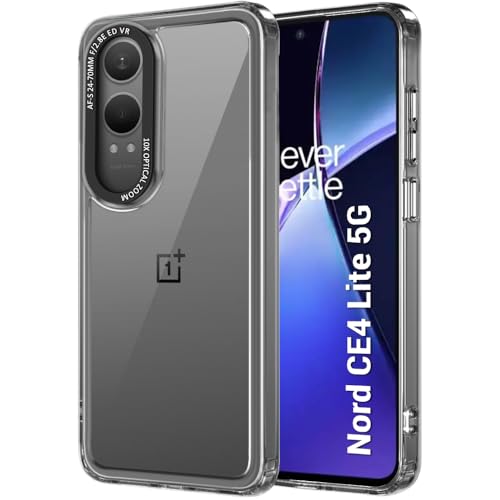 Image of TheGiftKart Hybrid Shockproof Back Cover Case for OnePlus Nord CE 4 Lite 5G | Stylish Camera Border | Electroplated Buttons | Crystal Clear Hard Back Cover Case (TPU & PC, Smoked Bumper)