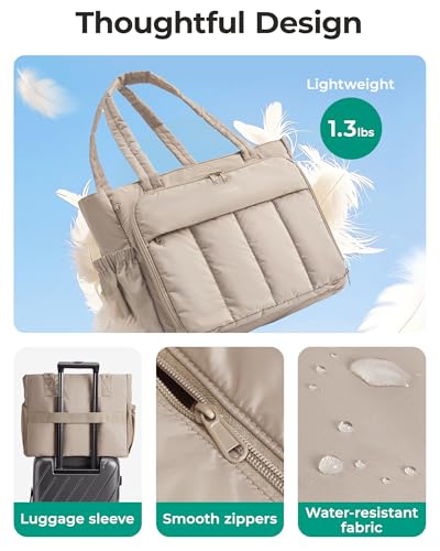 BAGSMART Lunch Tote Bag for Women, Large Lunch Bag Puffer Work Tote