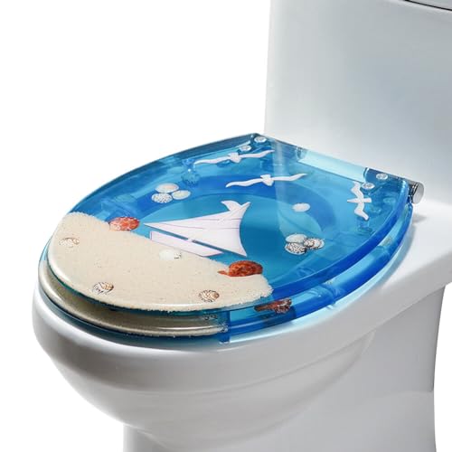 Abattant WC, Siège de Toilette à Fermeture Douce avec Dégagement Rapide Lunette de Toilette Avec Frein de Chute Cuvette Toilette Antidérapant Abattant de Toilette pour Nettoyage Facile