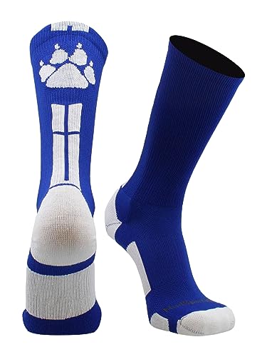 MadSportsStuff Wild Paws Crew Socks (Royal/White, Small)