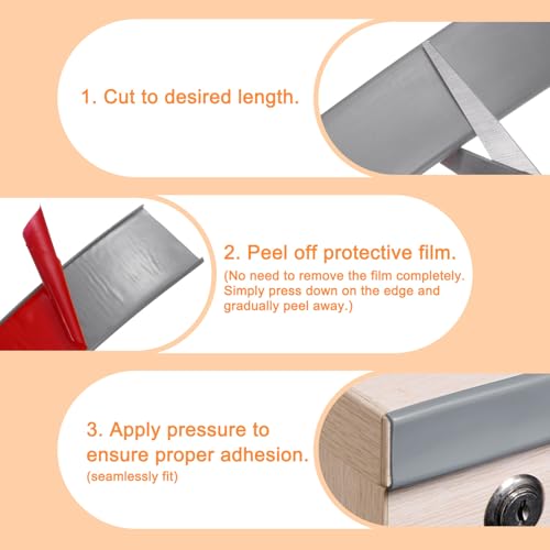 Cinta de borde en forma de U autoadhesiva protector suave TPE para reparación de muebles 6m 6