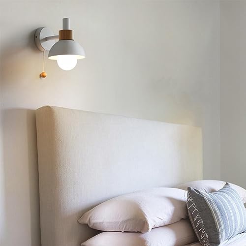 Lámpara de pared de madera para leer en la cama de tu dormitorio actual 4