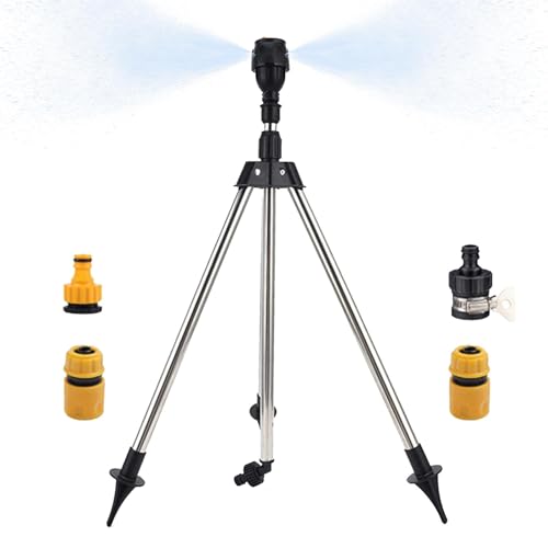 Samuliy Irrigatore per treppiede, irrigatore rotante, sistema di irrigazione da giardino, girevole a 360 gradi, per prato da giardino