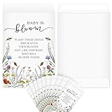 Fumete 100 paquetes de semillas para baby shower, sobres autoadhesivos para baby shower, paquetes de semillas de papel kraft para baby shower, regalos de fiesta, sin semillas (flor silvestre)