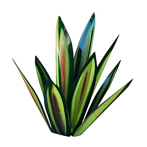WEVB Agave country escultura DIY metal agave planta, jardín patio arte jardín patio estanque decoración de césped antioxidante adornos (verde 35cm) Cover
