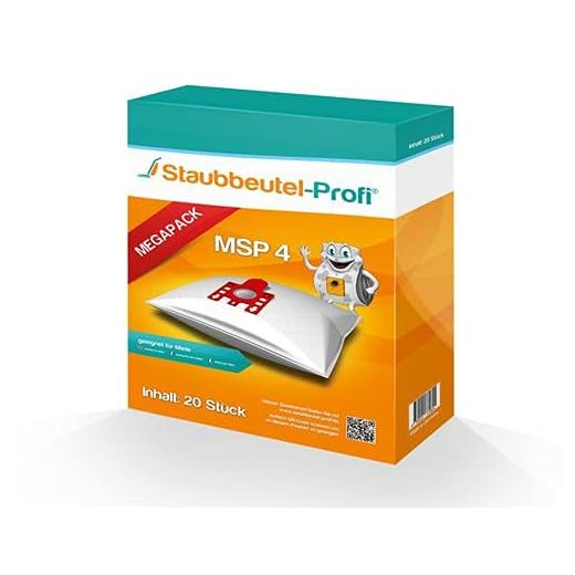 20 Staubsaugerbeutel MSP4 geeignet für Miele Complete C2 Jubilee EcoLine - SFAP3 von Staubbeutel-Profi®