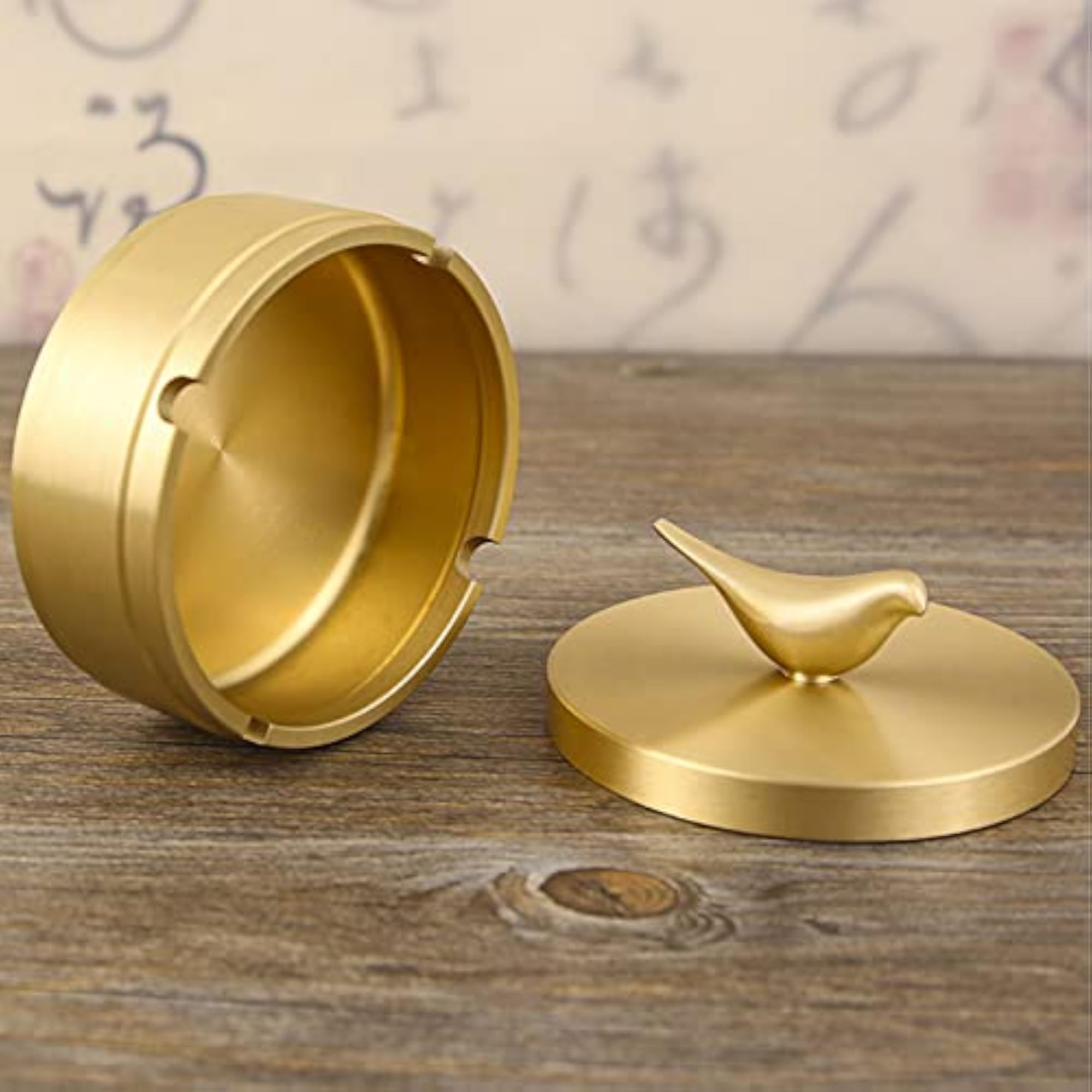 Sturdy Durable Vintage Brass Ashtray for Office Use