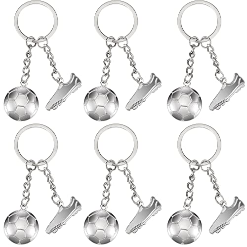 Taiyin 6 Pcs Soccer Keychains Bulk Soccer Ball Football Party Favors Sports Ball Keychains for Gift...
