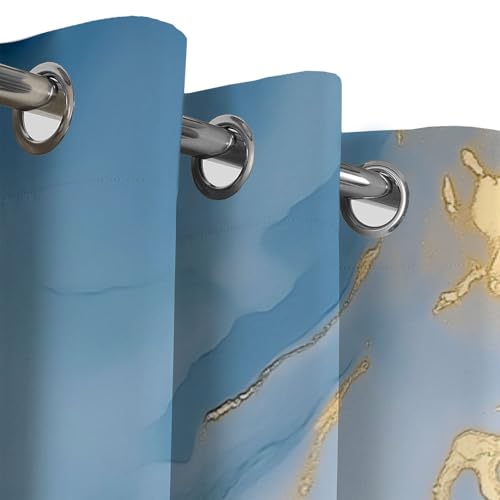 Rideau art imprimé marbre feuille d'or 3D chic 140x240cm