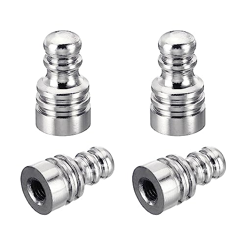 Image of PATIKIL 1 inch Tall Iron Lamp Finials Cap Knob, 4Pcs Lamp Screw Holder Tapped 1 /4-27 for Table and Floor Lamp Shade Decorations, Chrome