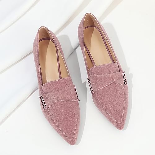 Esvowido Women's Block Heels Loafer Pumps Closed Pointed Toe Slip on Comfortable Chunky Low Heel Dress Shoes for Daily Life Work Office 1.5 Inch4
