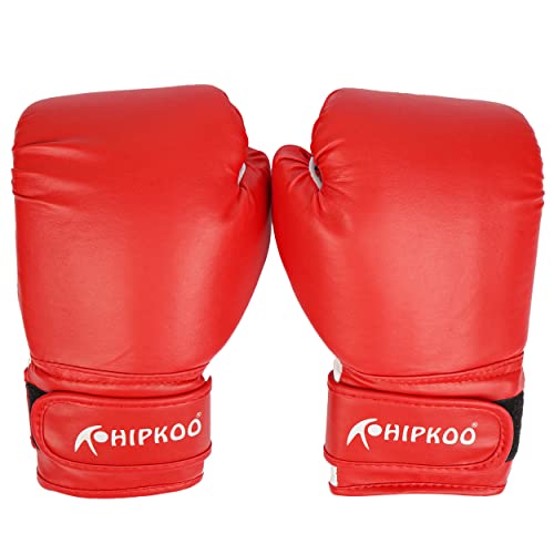 Image of Hipkoo Sports Boxing Combo Set | 1 Unfilled Punching Bag (3 ft) and 2 Boxing Gloves | Ideal for Men & Women for Boxing Training Gloves & Bag, MMA, Kickboxing and Sparring (Red)