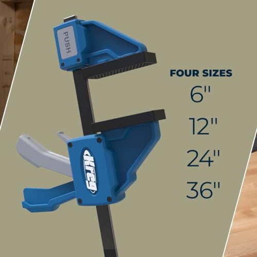 Image of Kreg VersaGrip Clamp - Quick-Grip Bar Clamp for Woodworking - Features GripMaxx Technology - Removable Head for Use as Spreader - 36 inch, 2-Pack