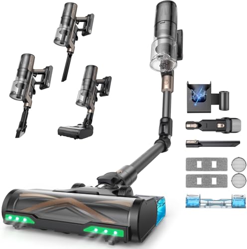 Proscenic P20 Aspiradora sin Cable 70kPa/680W/70Mins, Cepillo Anti-Enredo, Aspiradora Escoba Autónoma con Tubo Flexible para Limpiar Bajo Muebles sin Agacharte, Suelos/Alfombras/Pelo de Mascotas