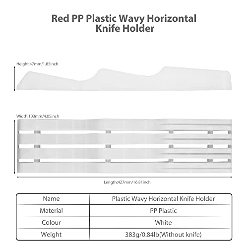 Xyj 2Pc/Set Drawer Kitchen Knife Block Plastic Knives Organizer Shelf Durable Chef's Knives Stand For Storing 7 Knives Portable Knife Holders(Knife Not Included) (White) #TOP1
