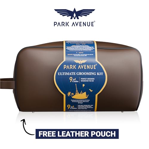 Image of Park Avenue Ultimate Grooming Kit 9in1 Combo Grooming Kit for Men | Gift Set | Shaving Kit for Men | Shaving Foam | After Shave | Gift Hamper | Free Travel Pouch Inside