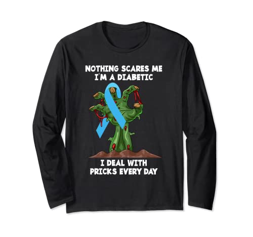 Funny T1D Diabetic Type 1 Diabetes Awareness Halloween Long Sleeve T-Shirt