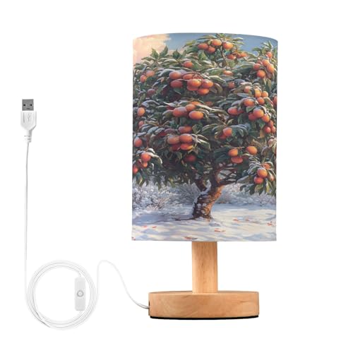 OWFKAY Lámparas de noche de árbol de mango, lámpara de mesa de invierno con base antideslizante, encantadora luz nocturna para dormitorio, sala de estar