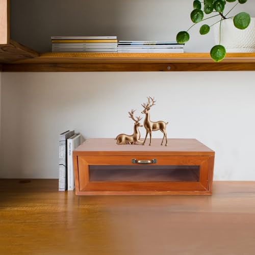Support pour écran d'ordinateur et boîte de rangement bureau fer rétro - 6