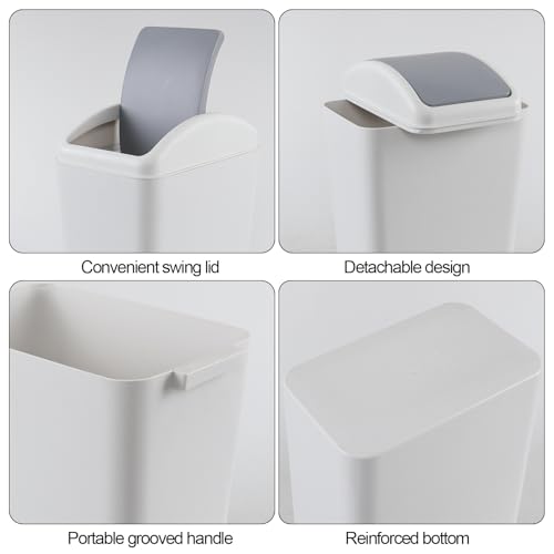 Pack de 3 canecas de basura plásticas 4.5 galones con tapa oscilante miniatura 3