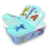 variouss Fiambrera Escolar de 3 Compartimentos, Tapex Sandwichera infantil para almuerzo con licencia oficial (Disney)