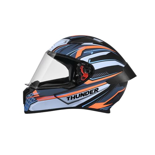 Image of Studds Thunder Full Face Helmet D8 with Clear Visor (Matt Black N4, M)