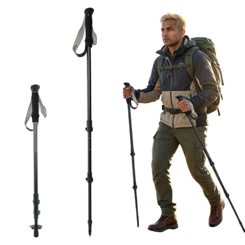 Image of Proberos Telescopic Carbon Fiber Hiking Poles with Soft Grip for Outdoor
