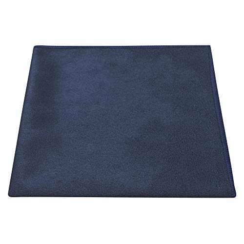 Luxury Navy Blue Suede Pocket Square, Handkerchief, Moleskin