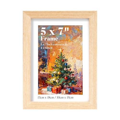HOUSE DAY 7x5 Photo Frames 100% Solid Wood 5x7 Picture Frame OAK Wooden