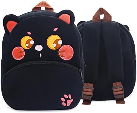 GOYST Cartoon Cute Toddler Bag Fruit Car Animal Mini Backpack Preschool Backpack School Bag Baby Girl Boy 2-10 Years Old, Black Cat