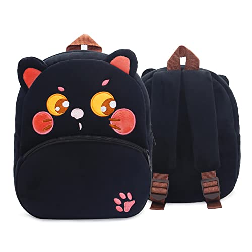 Goyst Cartoon Cute Toddler Bag Fruit Car Animal Mini Backpack Preschool Backpack School Bag Baby Girl Boy 2-10 Years Old, Black Cat #TOP20