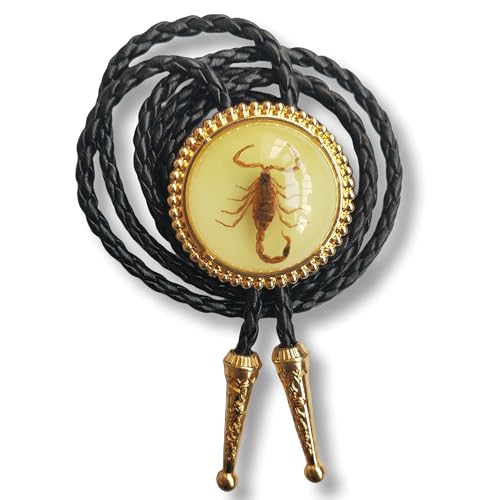 Cravate Bolo Scorpion en cuir véritable, idée cadeau originale de style western