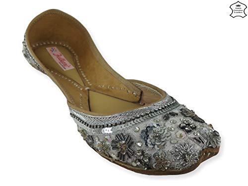 Image of Fulkari Women's Nappa Soft Genuine Leather Juttis | Bite and Pinch Free Jutis | Punjabi Jutti For Ladies | Casual Flat Stylish Mojari | Ethnic Flats For Girls |