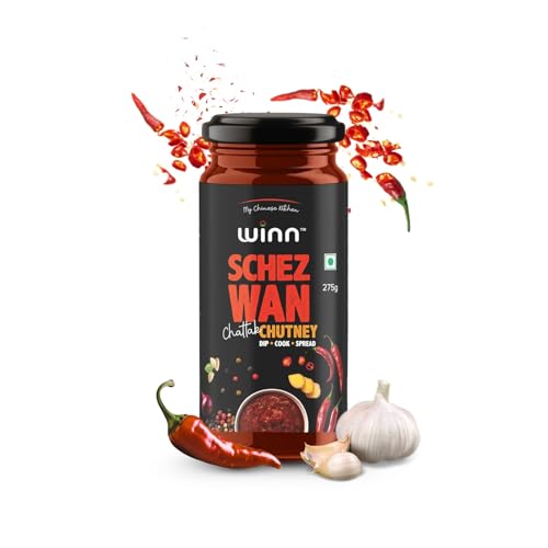 Image of Winn Schezwan Chutney 275g Glass Bottle | Pack of 1 | Chinese Schezwan Sauce | Hot & Spicy