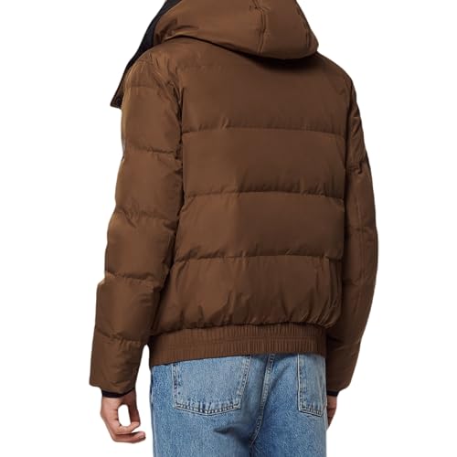 Image of Andrew Marc Men's Short Quilted Inner Bib Attached Down Fill Phoenix Down Bomber Hybrid