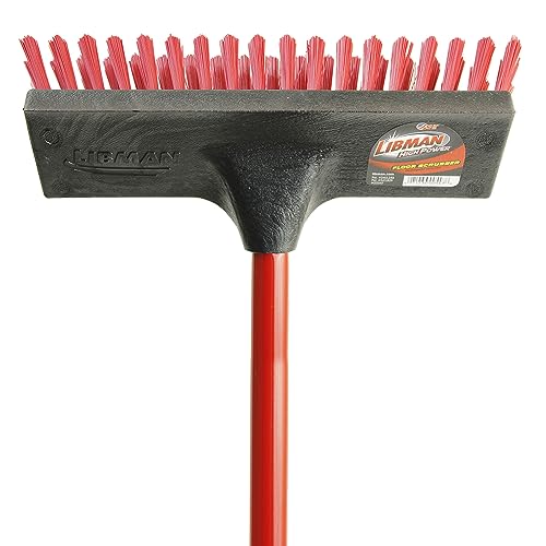 Libman Commercial 547 Floor Scrub, Steel Handle, 10.5" Wide, Red and Black (Pack of 6) image 5