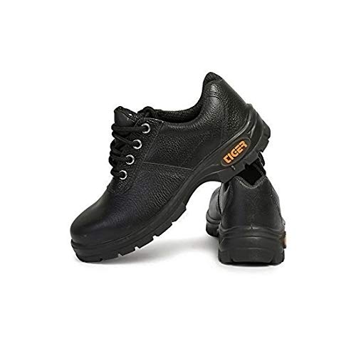 Tiger-Mens-Low-Ankle-Lorex-Steel-Toe-Safety-Shoes-Size-8-UK-Black-Leather