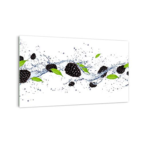 Küchenrückwand 'Brombeeren in Wasser' in div. Größen, Glas-Rückwand, Wandpaneele, Spritzschutz & Fliesenspiegel