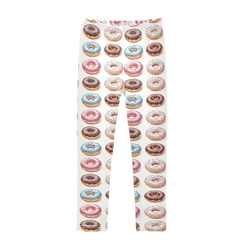 Girls Leggings Donut Print Soft Toddler Leggings for Girls Kids Pants Size 4T-10T