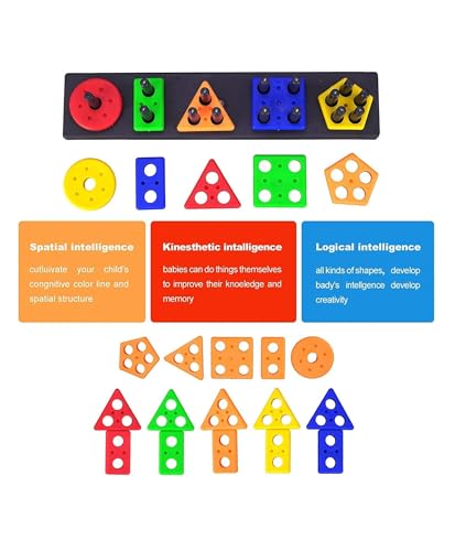 Image of Humming Bird Geometrics Educational & Learning Shape Sorter Toys for Kids Smart Creative Activity Fun & Learning Toy Blocks Multicolor Stacking Block Game for Kids