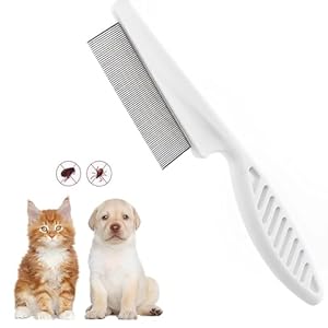 Flea Comb for Dogs Cats, Dog Hair Comb Grooming Tool for Removing Tear Stains, Fleas, Dandruff, Lice