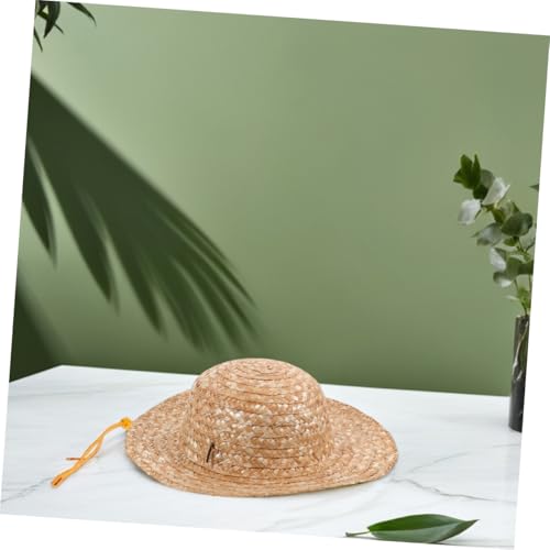 2pcs Blank Summer Sun Hat DIY Decorative Wide Brim Beach Cap for Boys and Lightweight Cowboy Hat for Outdoor Activities and Birthday Party Crafts Khaki4