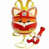Nishiyuenyi Mochila infantil com esguicho de água, reservatório de 2000ml, acionamento manual, ideal para brincadeiras, familiares e piqueniques, raposa de fogo guaxinim