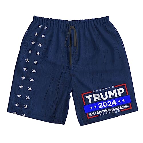 Make Gas Prices Cheap Again Tru-mp 2024 Men's Swimwear Swimsuits Solid Basic Long Swim Sport Trunks Board Shorts 7