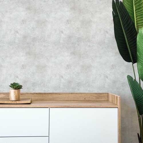 Papel De Parede Adesivo Cimento Queimado Cinza Claro Rolo 3m