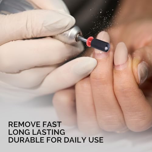 Image of MelodySusie Ceramic Nail Drill Bit, 3 /32'' Smooth Round Top Large Barrel Bits, Suitable for Manicure Pedicure Cuticle Gel Polishing, Beginners Bits, Black, Series Bit-S, Fine