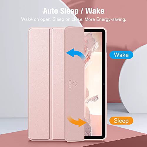 Fintie Hybrid Slim Case For Samsung Galaxy Tab S8/Tab S7 11 Inch (Model Sm-X700/X706/T870/T875/T878) With S Pen Holder, Shockproof Cover With Clear Transparent Back Shell, Rose Gold #TOP5