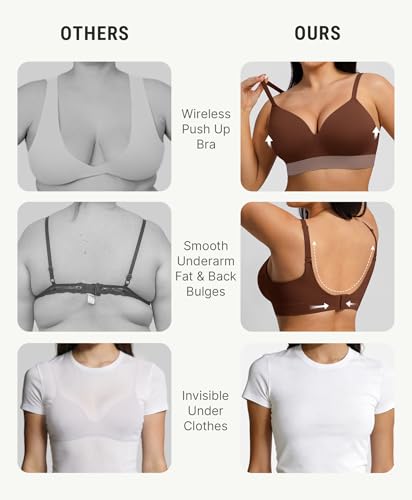 Image of FeelinGirl Wireless Supportive Bra for Women, Seamless Comfort Bralettes No Underwire Full Coverage Everyday Bras