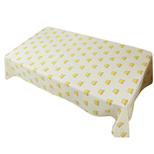 LAAN Nórdico Simple Fresco y Encantador Corona Antifouling Fácil de Limpiar Amarillo Mantel Espeso Cuadrado Mantel Mesa de té TV Gabinete Cubrir Paño Verano (Tamaño : 120 * 120cm)