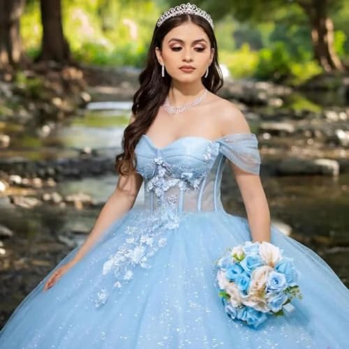 Asulla Off The Shoulder Quinceanera Dress Long Puffy Princess Sweet 16 Ball Gowns Lace Appliques4
